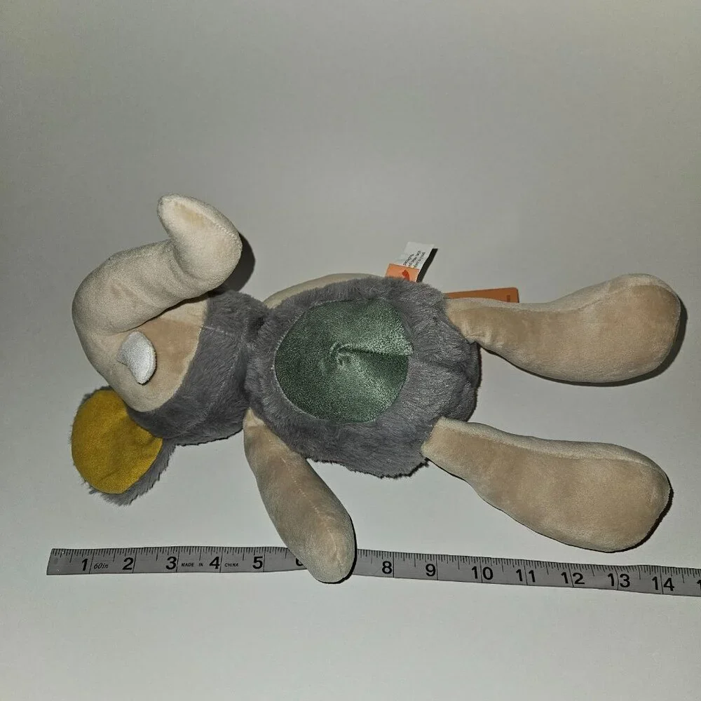 Furry Tales Elephant Plush Lovey Red Yellow Ears Feet Sewn Eyes Soft w/TAG